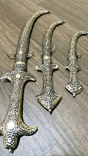 LOT of 3 Vintage Khanjar Khoumya Arabic Dagger knife Sword  long picture