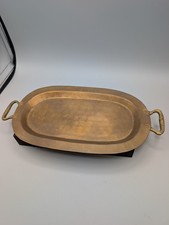 Antique Imperial Russian Brass Tray Double Headed Eagle Stamp Tula Riveted 11.5