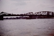 1950s Bridge River Bangkok Thailand Red Border Kodachrome Slide BF-C picture