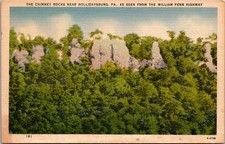 Chimney Rocks William Penn Highway Near Hollidaysburg PA Vtg Postcard 5PA10-008 picture