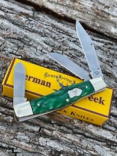 GERMAN CREEK *b GREEN SWIRL SYNTHETIC STOCKMAN KNIFE KNIVES picture