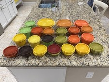 Vintage Huge Lot Of Tupperware Canisters And Bowls 46 Pieces Total. picture