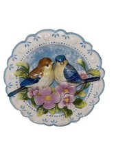 Nice Vintage 3D Bird Plate Ganz Pink Flowers picture