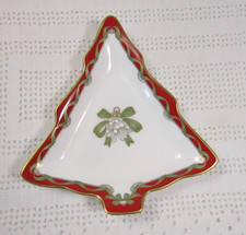 Waterford Fine China Holiday Ribbons Tree Dish 6