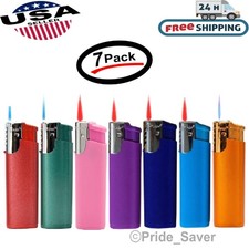 5-Flags Refillable Butane Cigarette Torch Lighter Asst Windproof Flame (7 Pack) picture