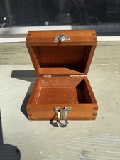 Small Wooden Keepsake Box – Finger-Jointed Corners & Metal Clasp picture