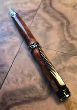 Fat Cat Cigar Pen - Red Amboyna Burl - & FREE RETURNS picture