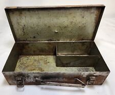 Vintage Industrial Metal Tool Machinist Box Possibly Handmade Sheet Metal picture