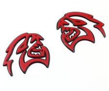 2PCS Hellcat Fender Side Emblem Badge Decal Compatible with Hellcat Red Black (R picture