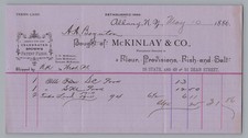 1886 McKinlay & Co Albany NY Billhead Receipt Flour Pork Lard Ephemera picture
