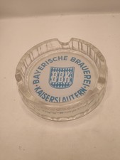 B.B.K. VINTAGE BAYERISCHE BRAUEREI KAISERSLAUTERN 5” GLASS ASHTRAY picture