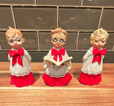 Josef Originals Vintage 1955 Choir Boy Figurines Set of 3 Ceramic Hand Painted picture