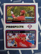 2005 Topps 1st Edition Cole Hamels & Ryan Howard Rookie #689 Phillies RC RARE picture