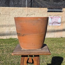 Vintage PMDI Terracotta Pot Ribbed Pottery Mfg Mexico Heavy Clay Planter 11