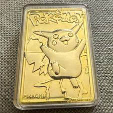 Nintendo Pokémon Pikachu Gold Metal Collectible (1999) English picture
