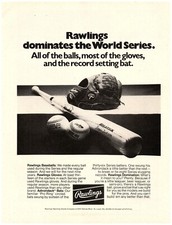 1978 PRINT AD, Rawlings Dominates The World Series Reggie Jackson Bat Ball Glove picture