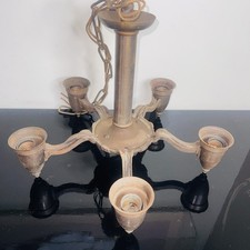 Antique Art Deco Hanging 5 Light W W Hanging Fixture To Restore picture