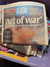 USA Today Wednesday, September 12, 2001 Issue 'Act of War' Full Edition picture