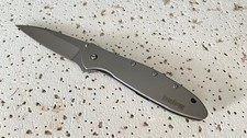 Kershaw 1660 Leek Linerlock Silver Folding Pocket Knife Plain Blade A/O Ken--- picture