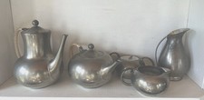 Vintage KMD Tiel Royal Holland Pewter 5 Piece Tea Coffee Set Netherlands MCM picture