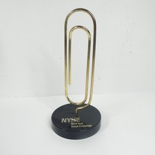 NYSE New York Stock Exchange Paperweight Paperclip Letter Holder Vintage picture