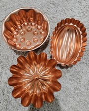 Vintage Copper Jello Molds Cake, Melon and Fluted picture