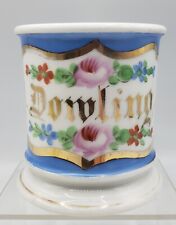 Antique Barber Shaving Mug Germany J.Dowling Name Hand Painted Roses Porcelain picture