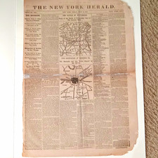 GETTYSBURG - July 3, 1863 - Civil War - New York Herald Newspaper picture