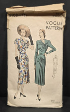 Vintage Original 1940s Vogue Special Design Sewing Pattern Dress 6108 Size 20 picture