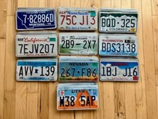Bulk Lot of 50 License Plates from 10 Different States - 5 of Each State picture