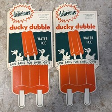 VTG: 1958 Ducky Dubble Ice Cream Bar Stickers Lot of 2 picture