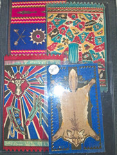 Lot of 4 Vintage Tobacco Silks/Felts Textile Inserts, Printed Designs picture