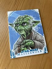 2018 Topps Star Wars Masterwork Yoda Official Color Sketch Card 1/1 NM picture