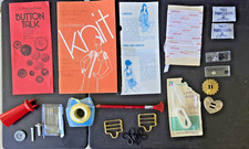 Vtg Sewing Notions Lot Spool Knitter Scotch Tape Vogue Labels Buckles Booklets picture