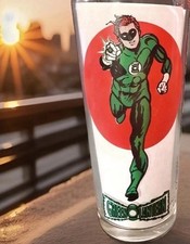 1976 Pepsi Green Lantern DC Comics Super Series Moon Glass 16Oz Vintage HTF MINT picture