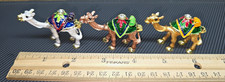 Set of 3 Small Metal Camel Figurines w/ Colorful Enamel Saddle Detail picture