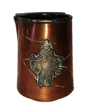 Vtg Victoria Taxco Ana Núñez Mexican Copper Sterling Silver Bar Shot Cup Creamer picture