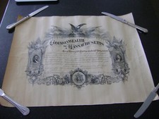 1870 COMMONWEALTH OF MASSACHUSETTS SERVICE AWARD 1870 picture