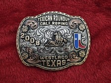 Rodeo CALF ROPING Texican Champion☆2008☆X~TREME☆TROPHY BUCKLE☆Weslaco Texas☆95 picture