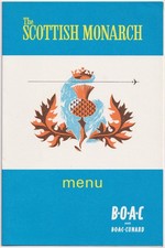 BOAC Scottish Monarch Menus Pair 1960s Airline Prestwick Cunard Atlantic picture
