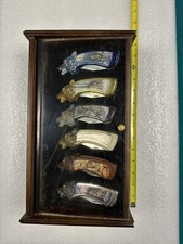 Franklin Mint Wolf Head Knife Knives Set With Case Complete Set Of 6 picture