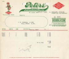 1928 Peters Weatherbird Shoes Invoice St. Louis MO to Mill Creek WV Ephemera picture