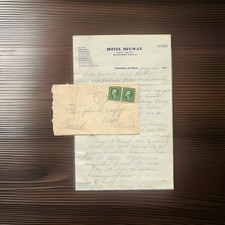 π¦ ORIGINAL 1917 HOTEL MIT-WAY EMPORIA KANSAS LETTER & MATCHING POSTMARKED... picture