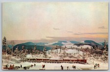Blue Mountain Lake New York Adirondack Museum Ice Cutting Train Postcard PC248 picture