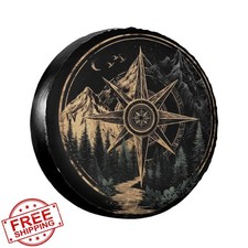 Gayruaicjz Retro Compass Spare Tire Cover 15