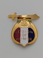 Vintage Shriners Legion of Honor gold tone and enamel Medallion picture