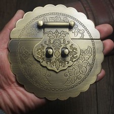 12cm Vintage Style Brass Buckle Antique Chinese Retro Copper Lock Clasp picture