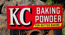 Vintage KC Baking Powder Sign Advertising-Press Sign Company Gas 28