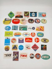 Vintage Airline Luggage Labels Lot Pan Am TWA KLM BOAC Lufthansa Qantas picture