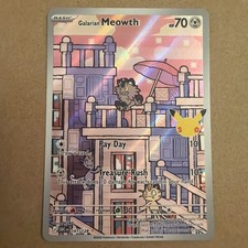 Galarian Meowth 141/128 Illustration Rare Pokemon 30th Celebration Pokemon TCG picture
